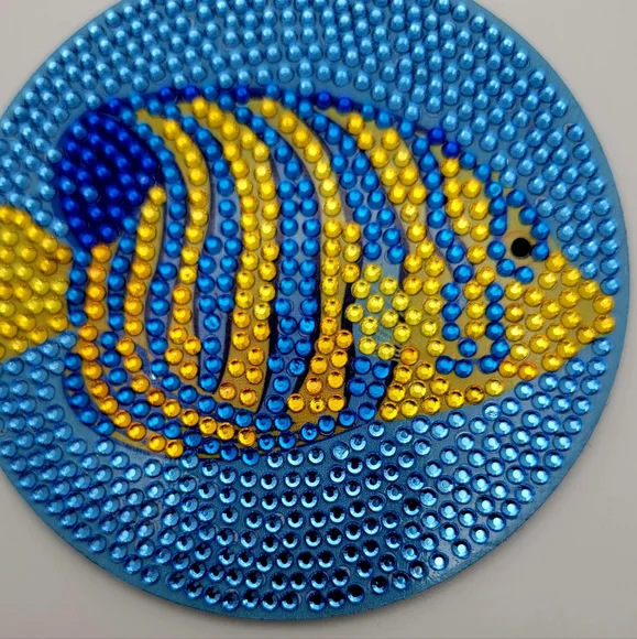 Blue and Yellow Ocean Fish Coaster - Picture 2 of 3